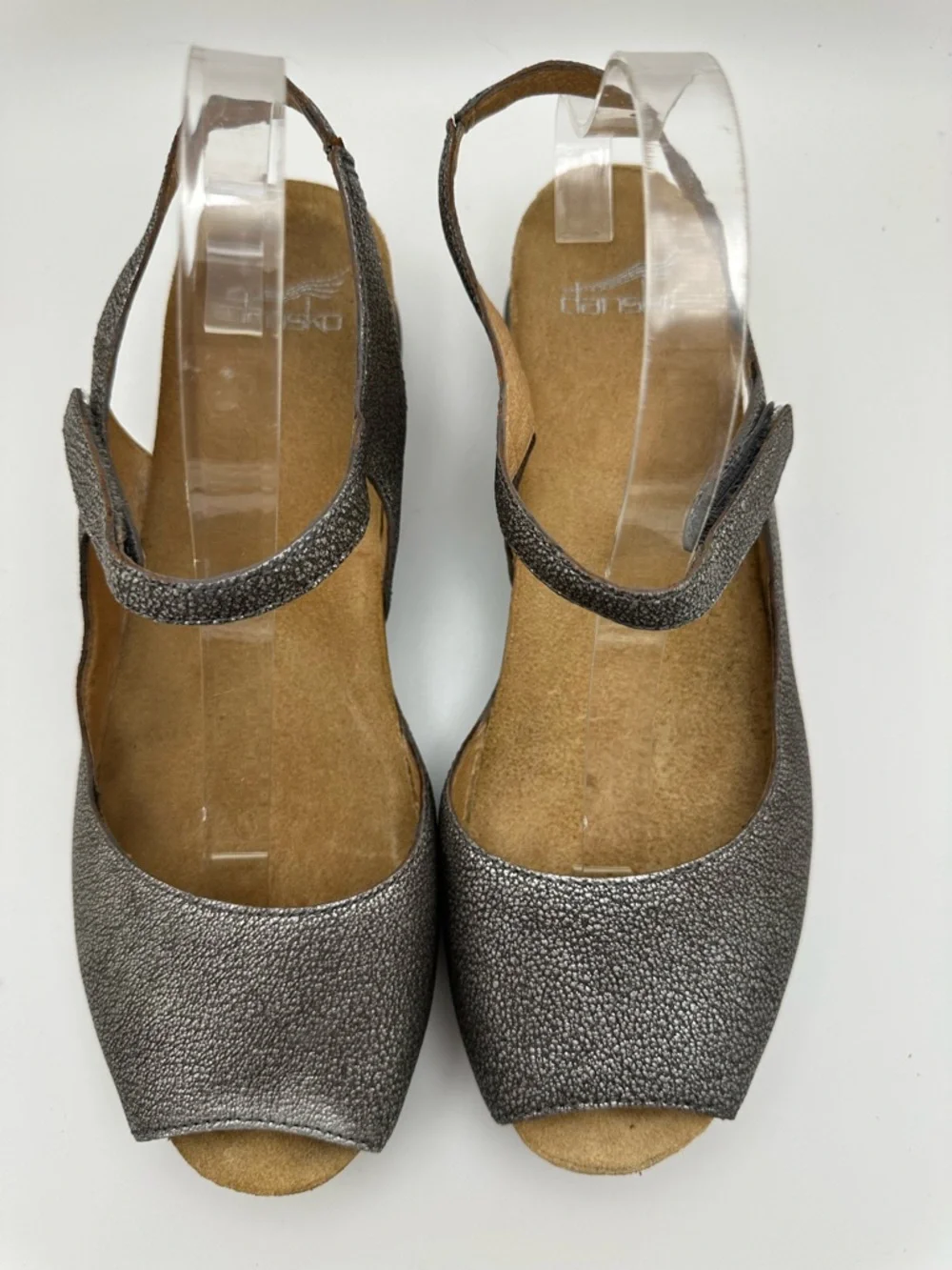 DANSKO Marcy Metallic Leather Gray Slingback Comfort Shoes Sandals Sz 42 - Picture 6 of 14